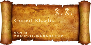 Krempel Klaudia névjegykártya